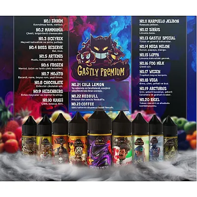 (DL) 50 Adet 30 ml Gastly Premium Toptan Likit